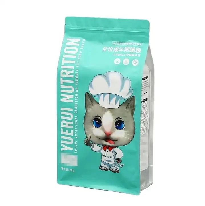 Manufacturer Custom 5kg/10kg/15kgs Eco Friendly Zipper Plastic Food Packaging 8 Side Seal Pet Food Bag