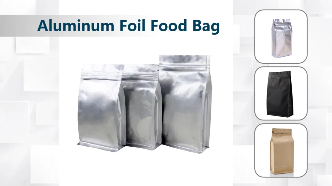 Wholesale Open Top Aluminum Foil Stand up Food Packing Bags Side Gusset Poly Bag for Storage Coffee Bean/Tea