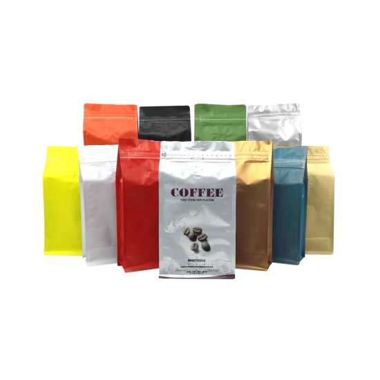 Custom Aluminum Foil Ziplock Food Packing K Seal Coffee Packaging Pouch Bag with Zipper and Valve