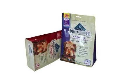 Flat Bottom Flexible Dog & Cat Food/Pet Food Zipper Packaging Bag/Pet Food Packaging Side Gusset Bag